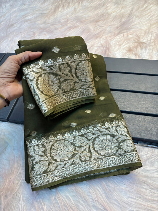 Viscose Georgette Saree Running Blouse Piece