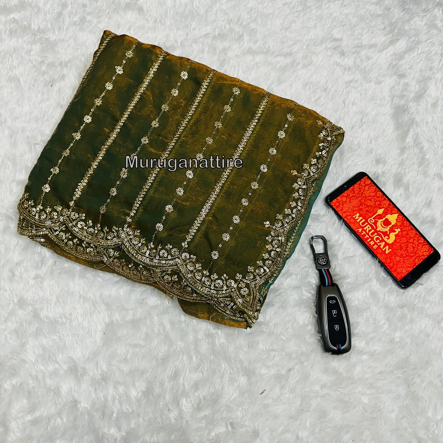Embroidery Soft Space Silk Saree (M1001)