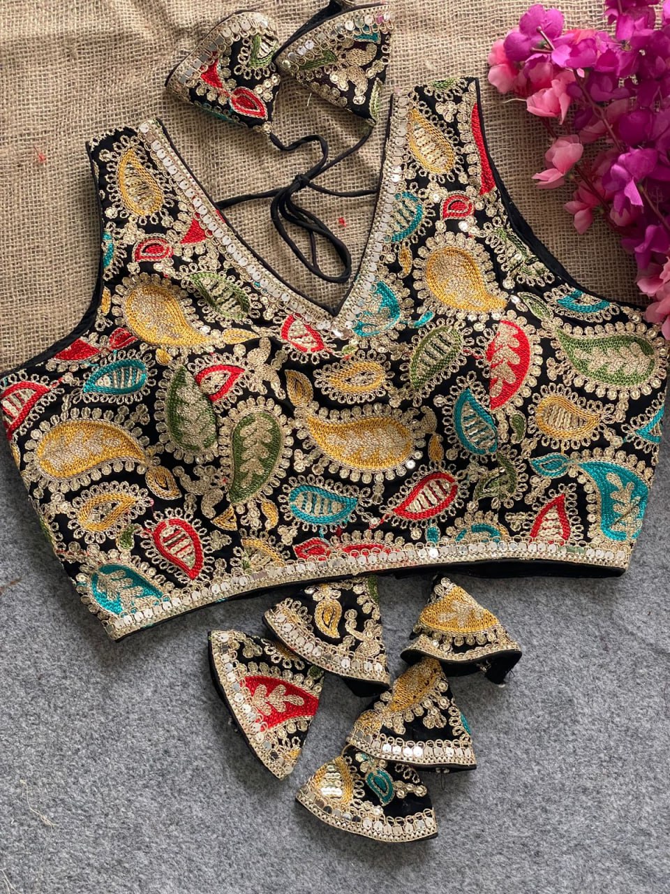 Georgette Silk Kashmiri Embroidery Work Blouse