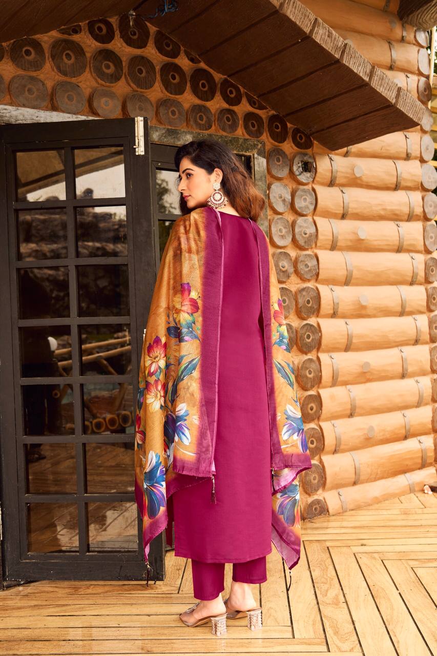 Fully Stitched Ethnic Set with Dupatta