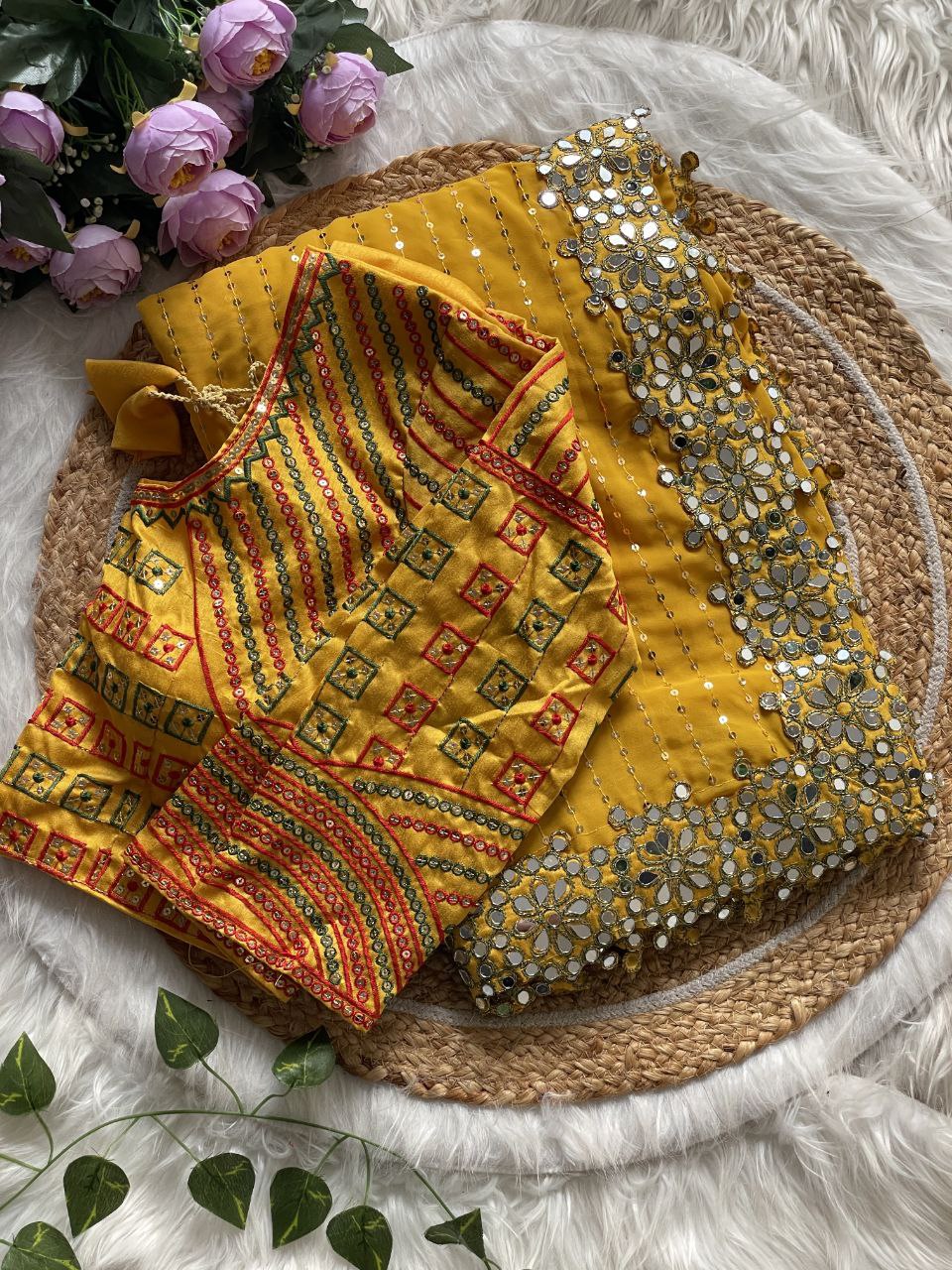 Bollywood Blockbuster Original Mirror Design Saree