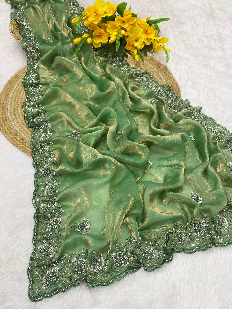 The most trending Beads Work Concept Saree