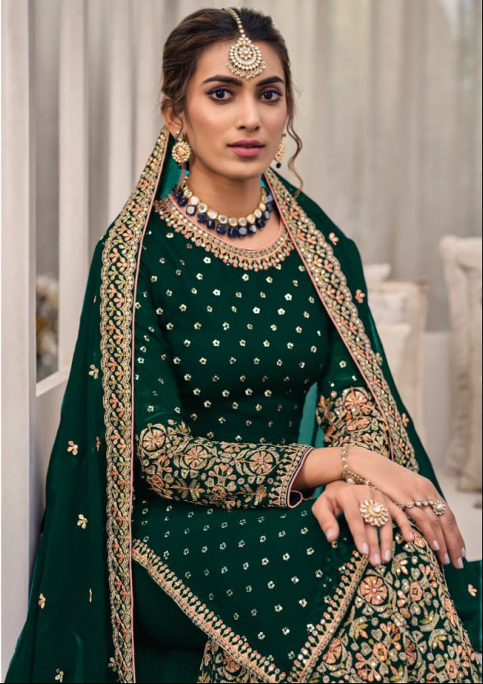 Top Plazo Dupatta Semi-Stitched Suit