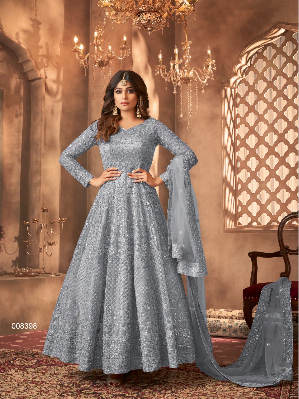 Net with Sequence Coding Embroidery Gown
