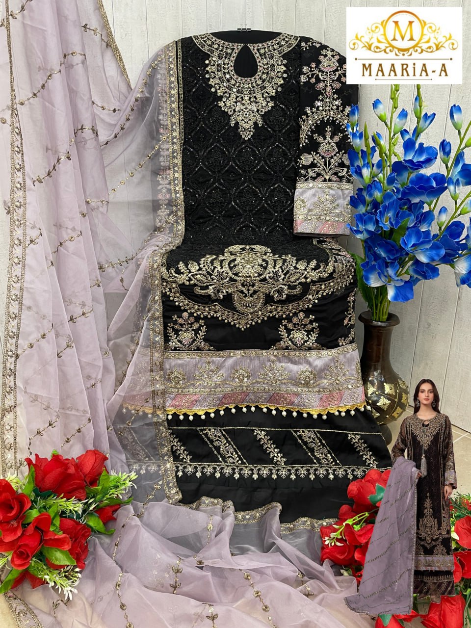 Fox Georgette With Embroidery Sequence Work With Latkan Suit