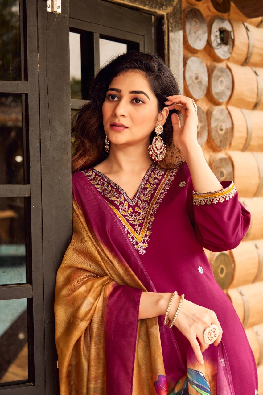 Fully Stitched Ethnic Set with Dupatta