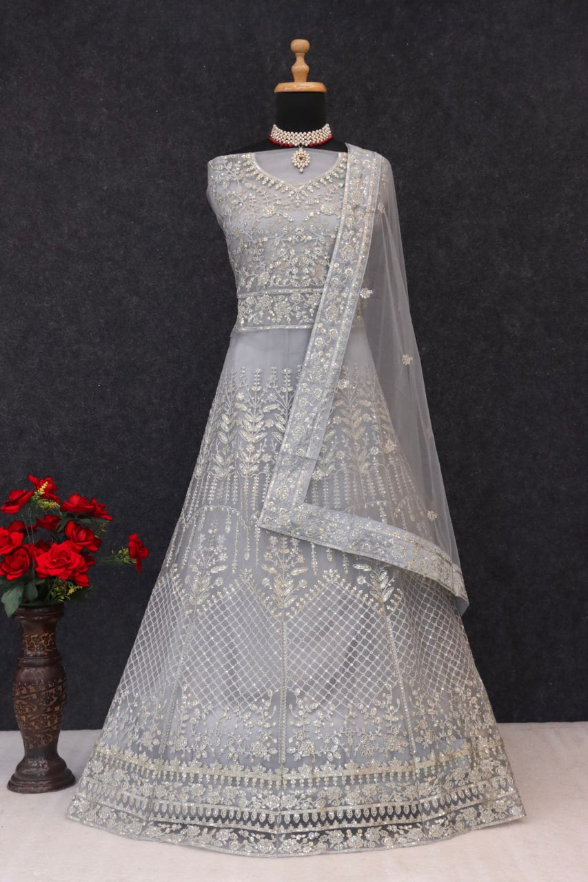 Unstitched Suits Net with Sequence Coding Embroidery