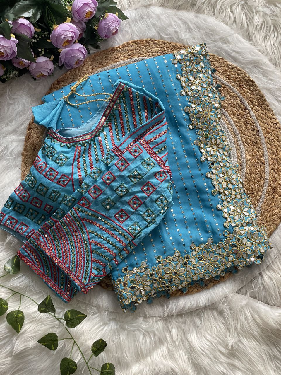 Bollywood Blockbuster Original Mirror Design Saree