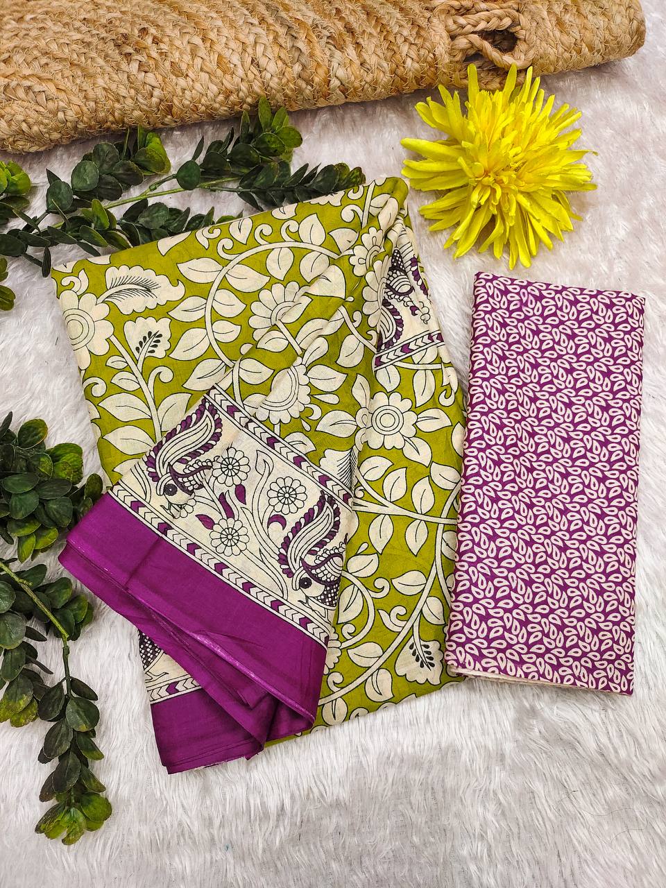 Kalamkari Print Mul Cotton Saree Collection