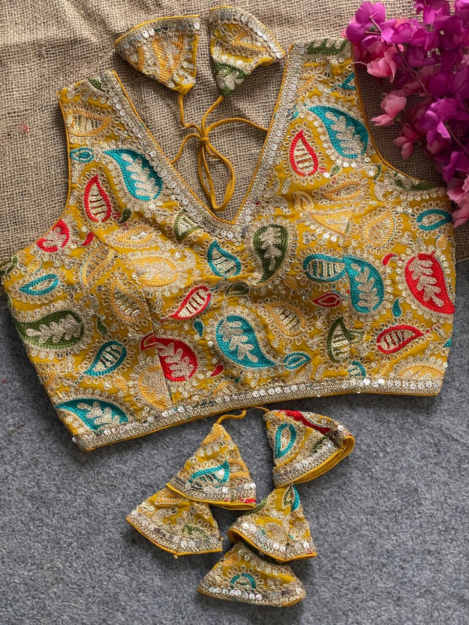 Georgette Silk Kashmiri Embroidery Work Blouse