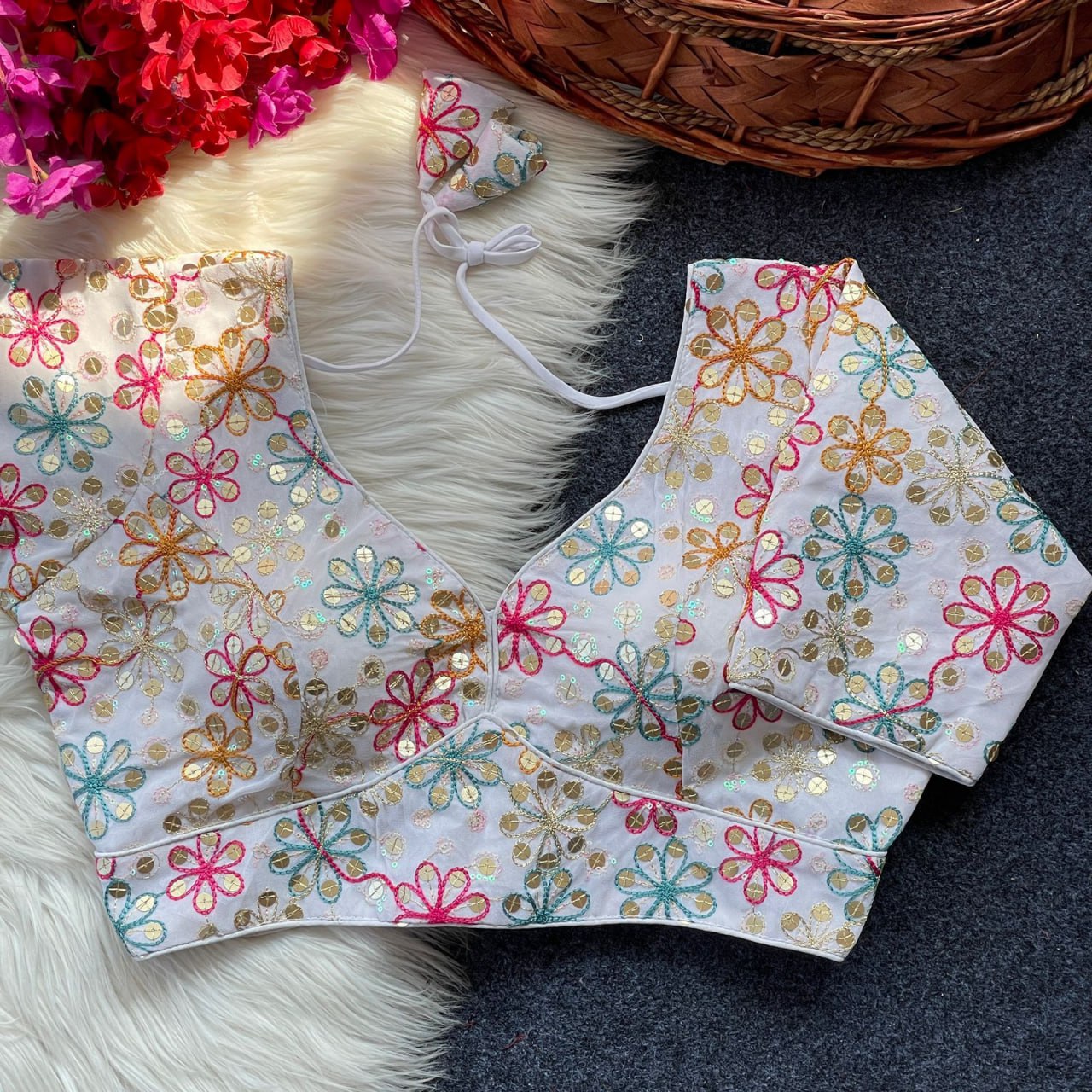 Georgette Embroidery work Blouse