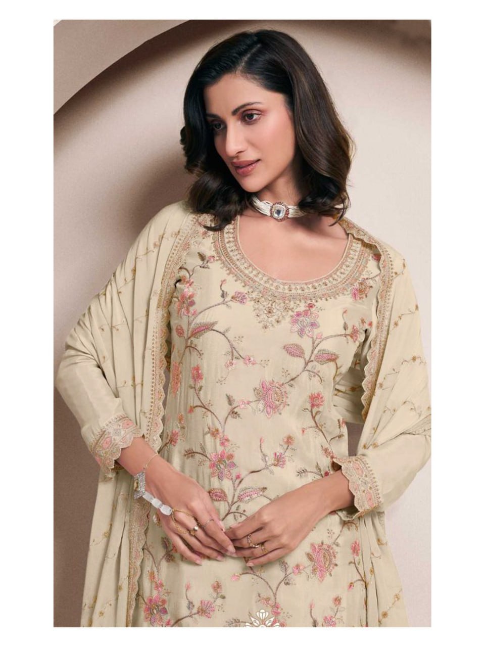 Multicolor Embroidery Work Santoon Inner Suit
