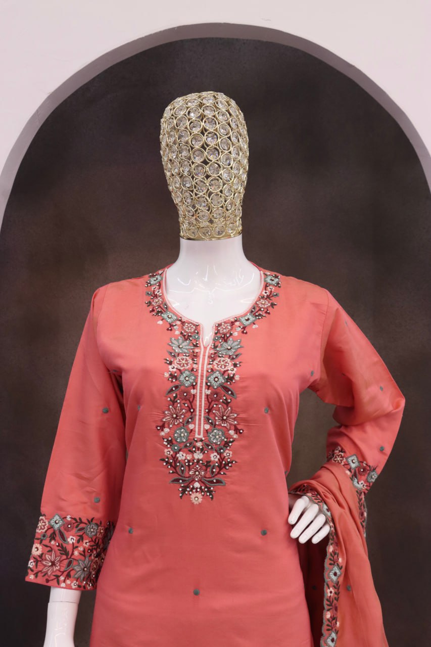 Roman Simar with Embroidery Multi & Zarkhan Work Suit