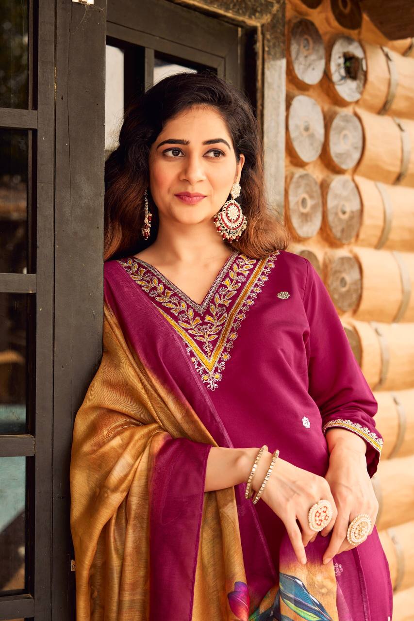 Fully Stitched Ethnic Set with Dupatta