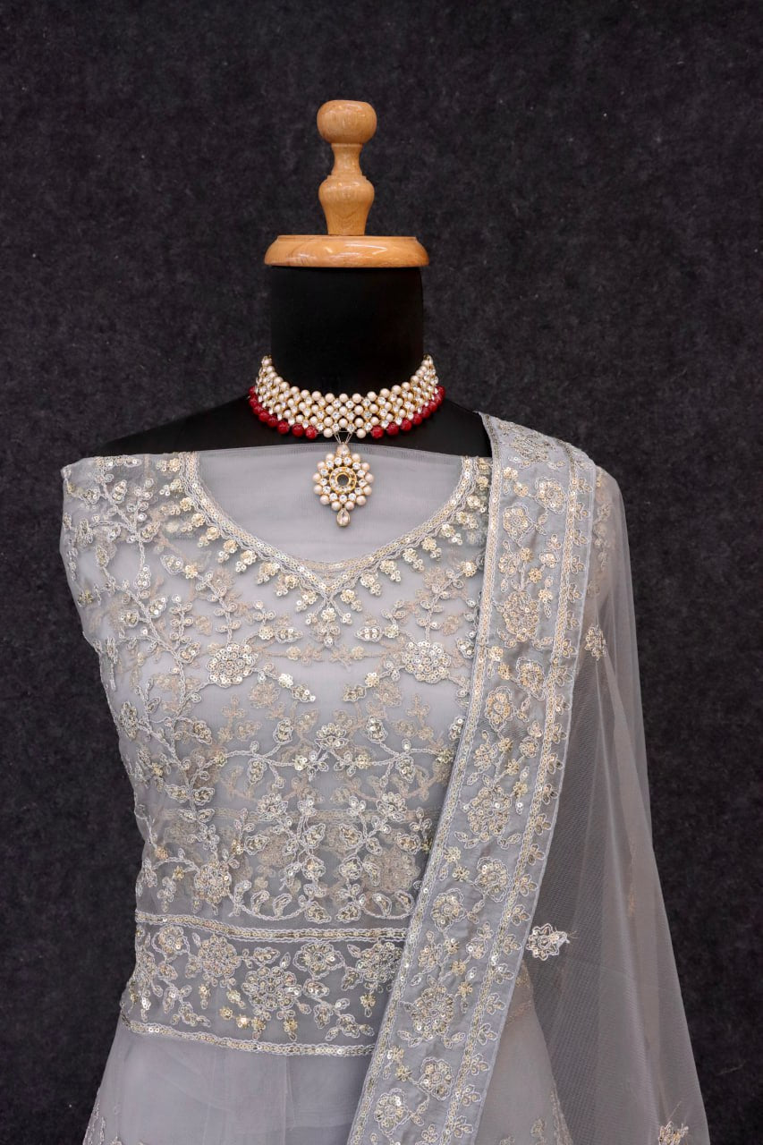 Net with Sequence Coding Embroidery Gown
