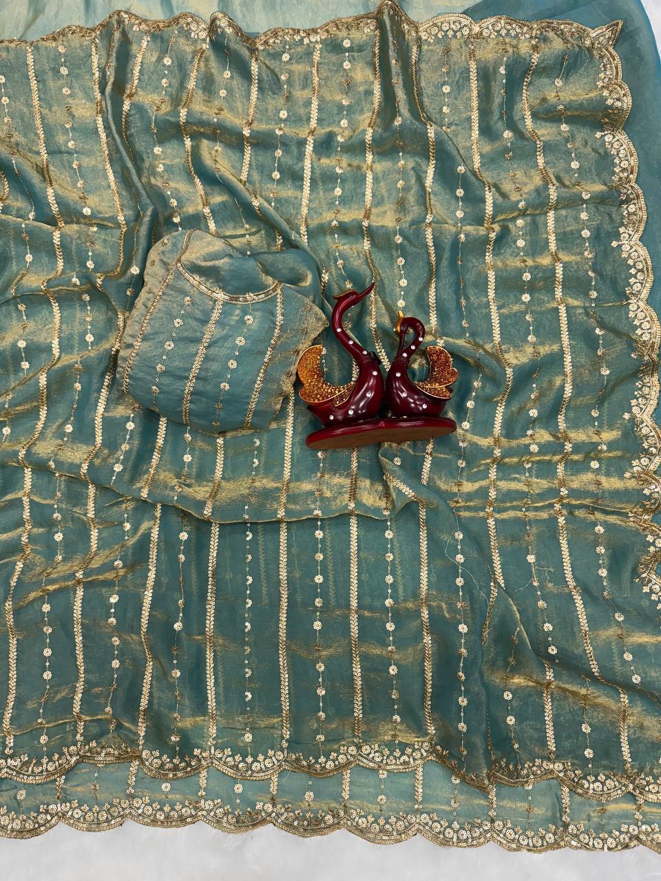 Embroidery Soft Space Silk Saree (M1001)