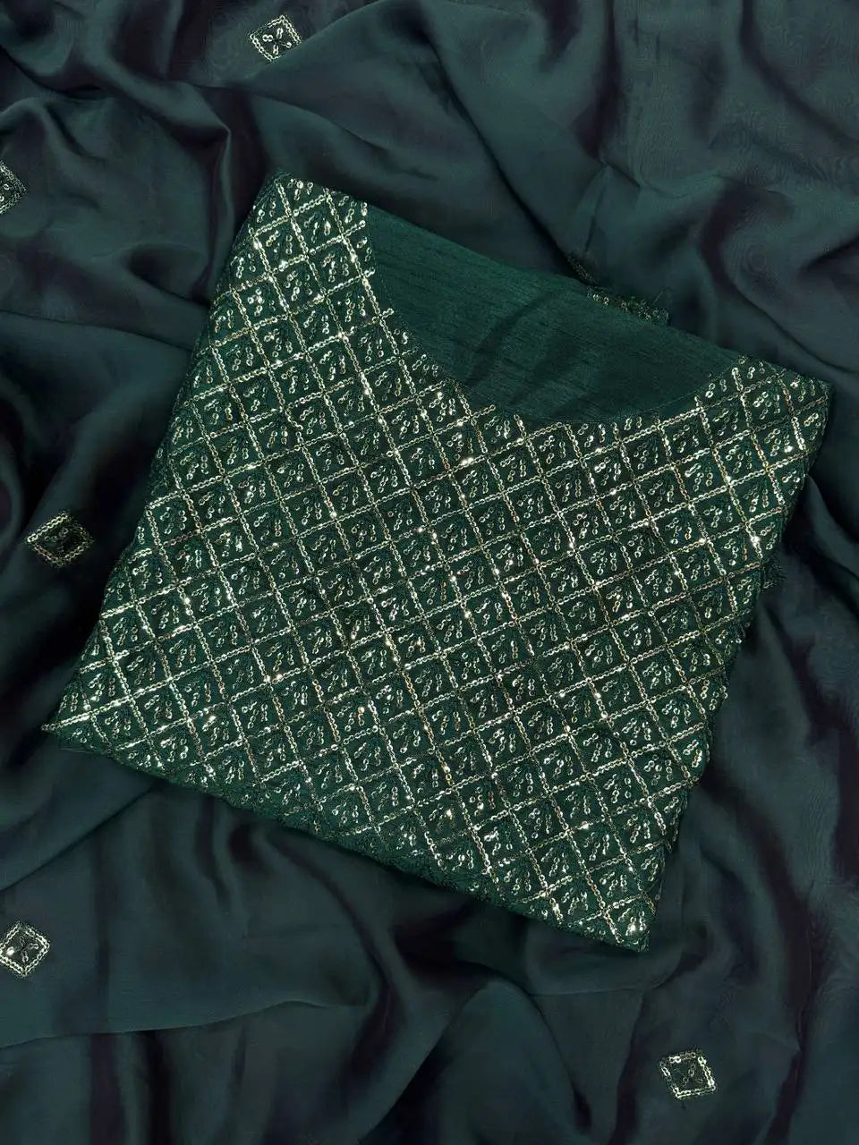 Soft Rangoli Silk Saree with Sequin Embroidery – Murugan Attire