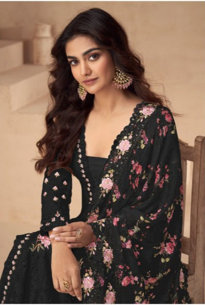 Vichitra With Embroidery work+ sequence Suit