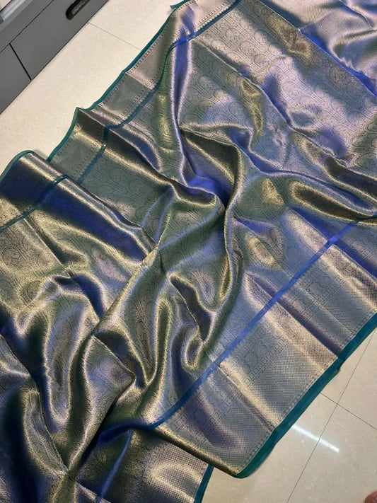 Banarasi premium soft tissue kanjivaram silk saree with jacquard woven border and attractive pallu