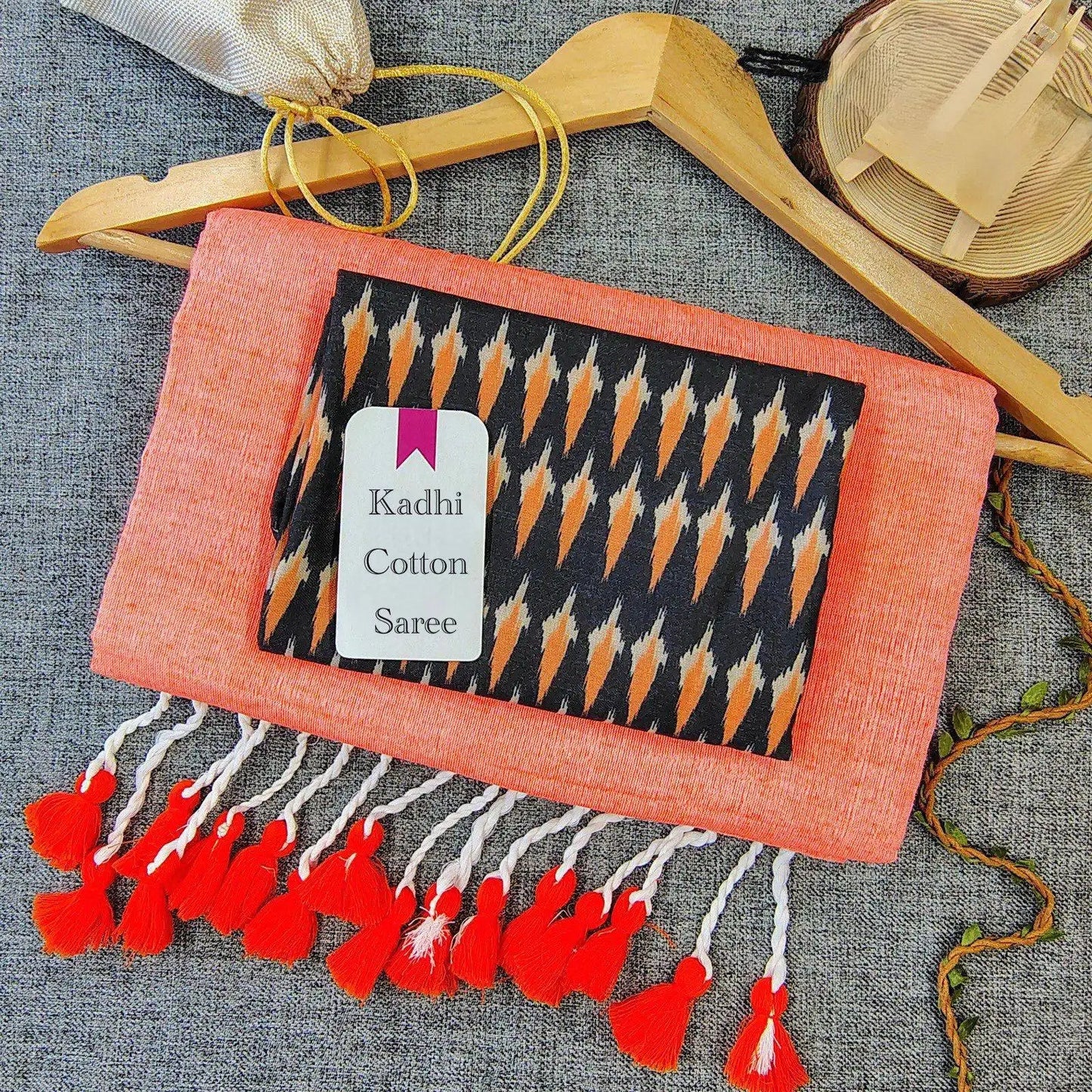 Handloom Khadi Cotton Saree with Magic Cotton Blouse | Lightweight & Comfortable CF-199