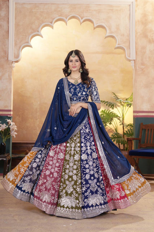 Multicolor Faux Georgette Lehenga Choli ON5053