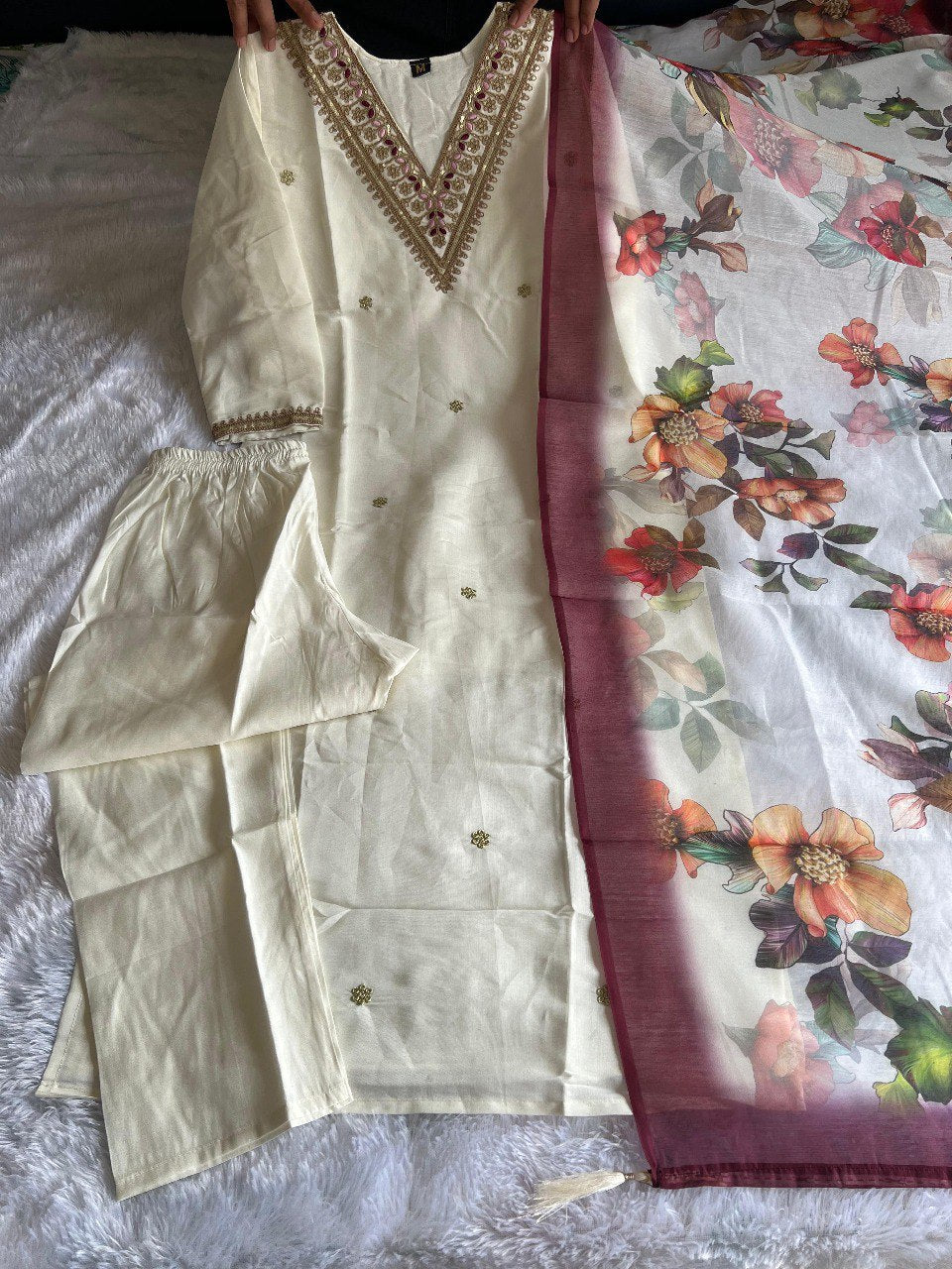 Fully Stitched Ethnic Set with Dupatta