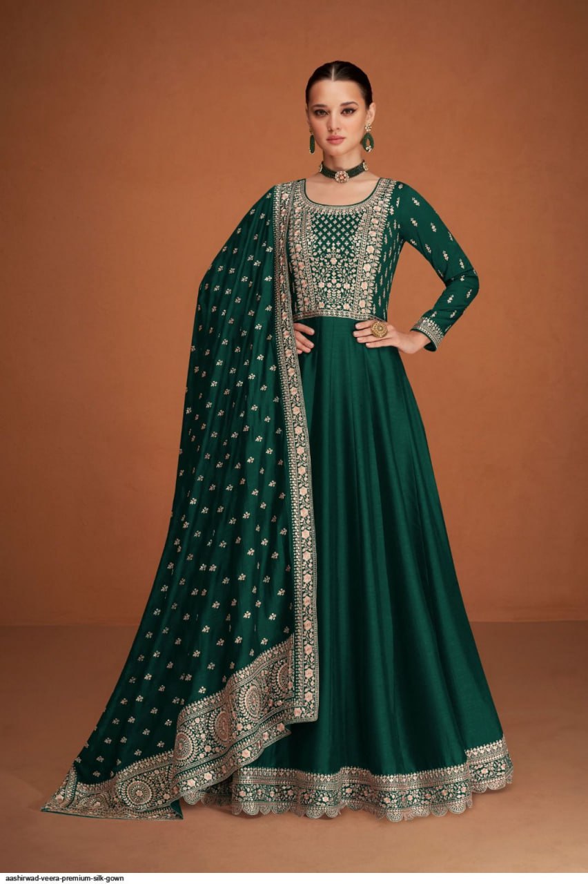 Semi Stitched Ashirwad eavy Vichitra with Siqwans and Embroidery Work