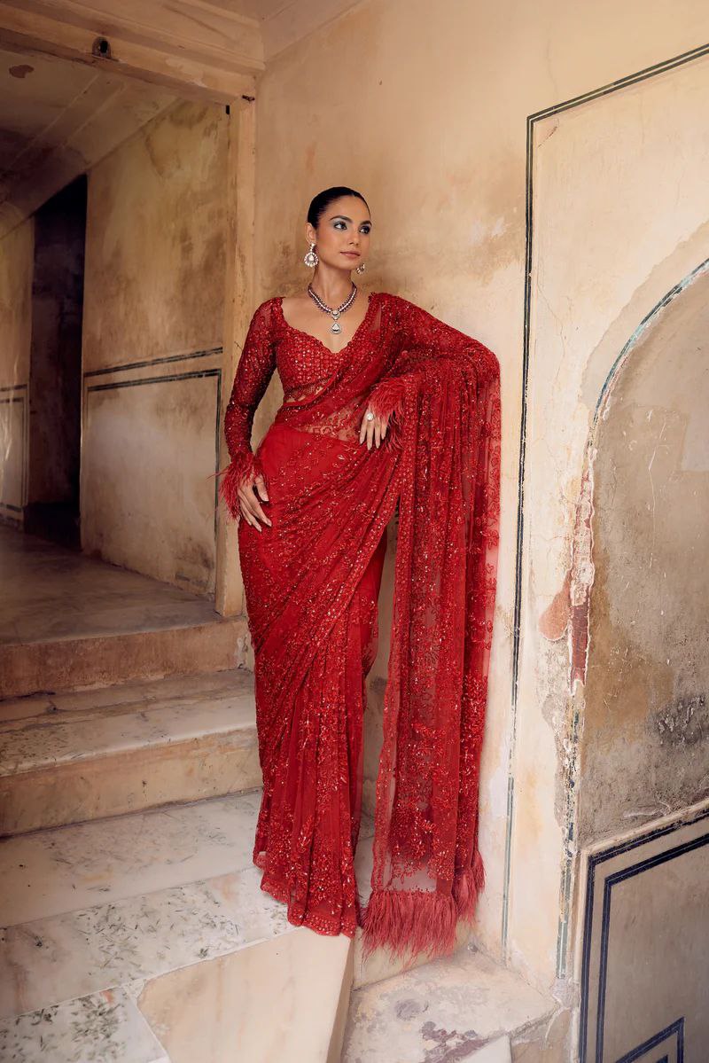 Trending Bollywood Blockbuster Sequins Design Heavy Butterfly Net