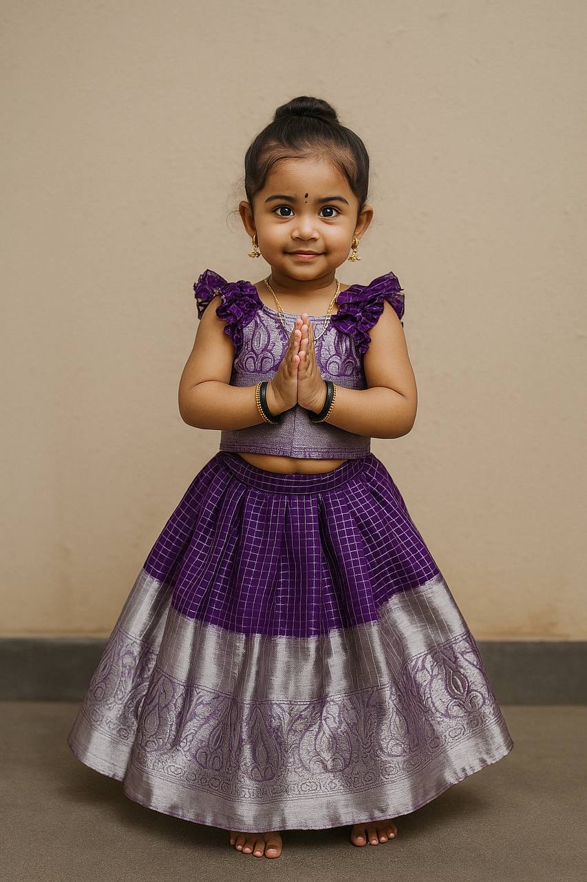 Kids Organza Zari Lehenga Choli