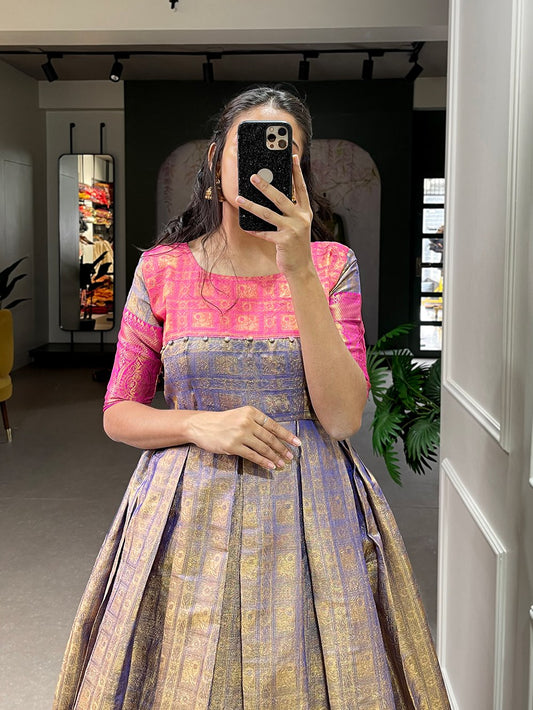 Festive Kanjivaram Zari Weaving Gown