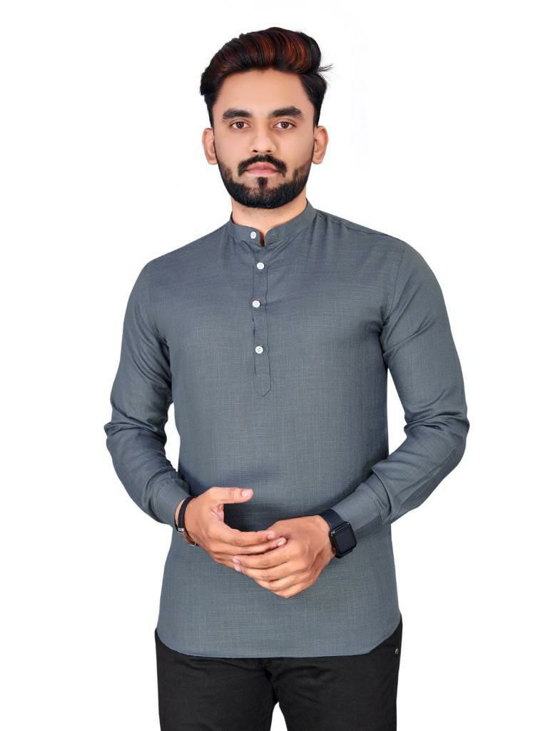 MAN'S SHORT KURTA Cotton Slub