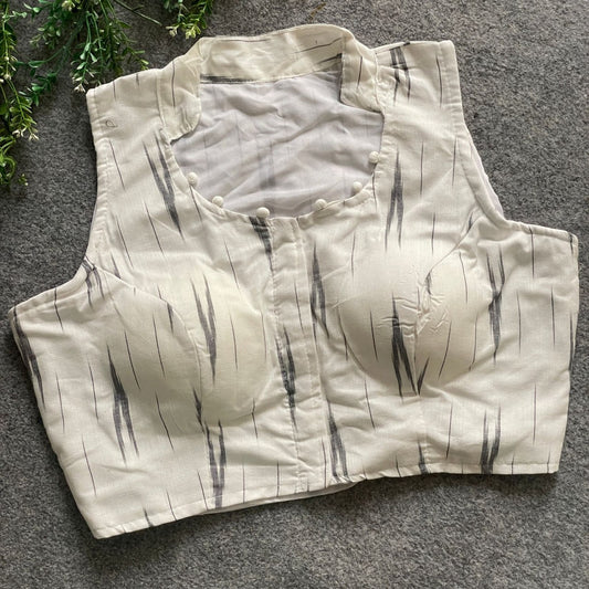 Ikkat Cotton Sleeveless Blouse
