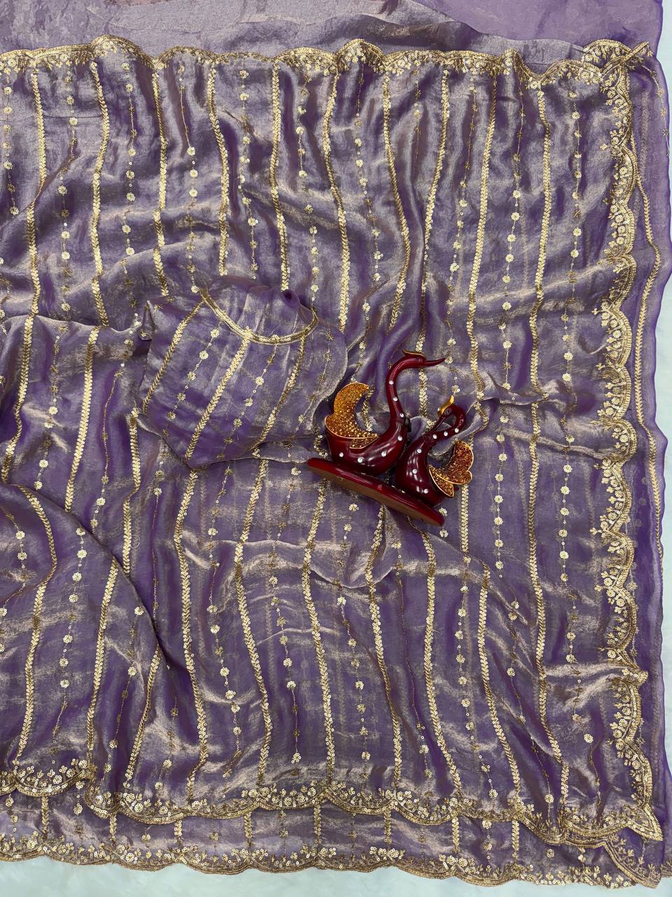 Embroidery Soft Space Silk Saree (M1001)