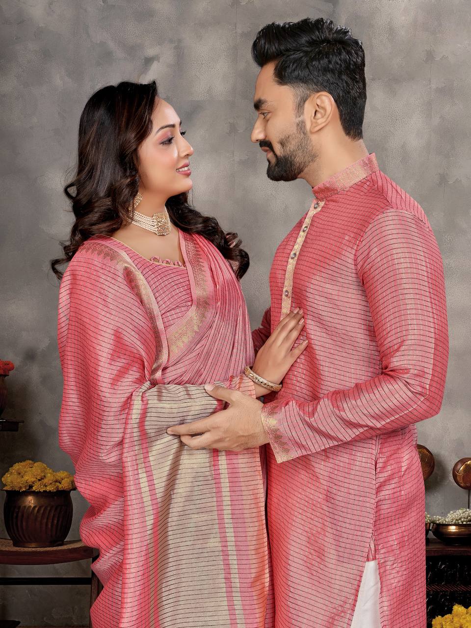 COUPLE COMBO KURTA WITH SAREE