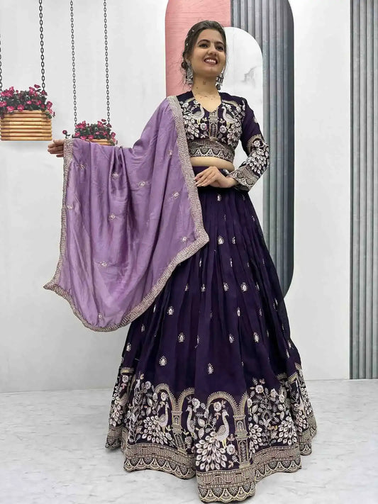 Heavy Embroidery Thread & Sequence Work Lehenga Choli