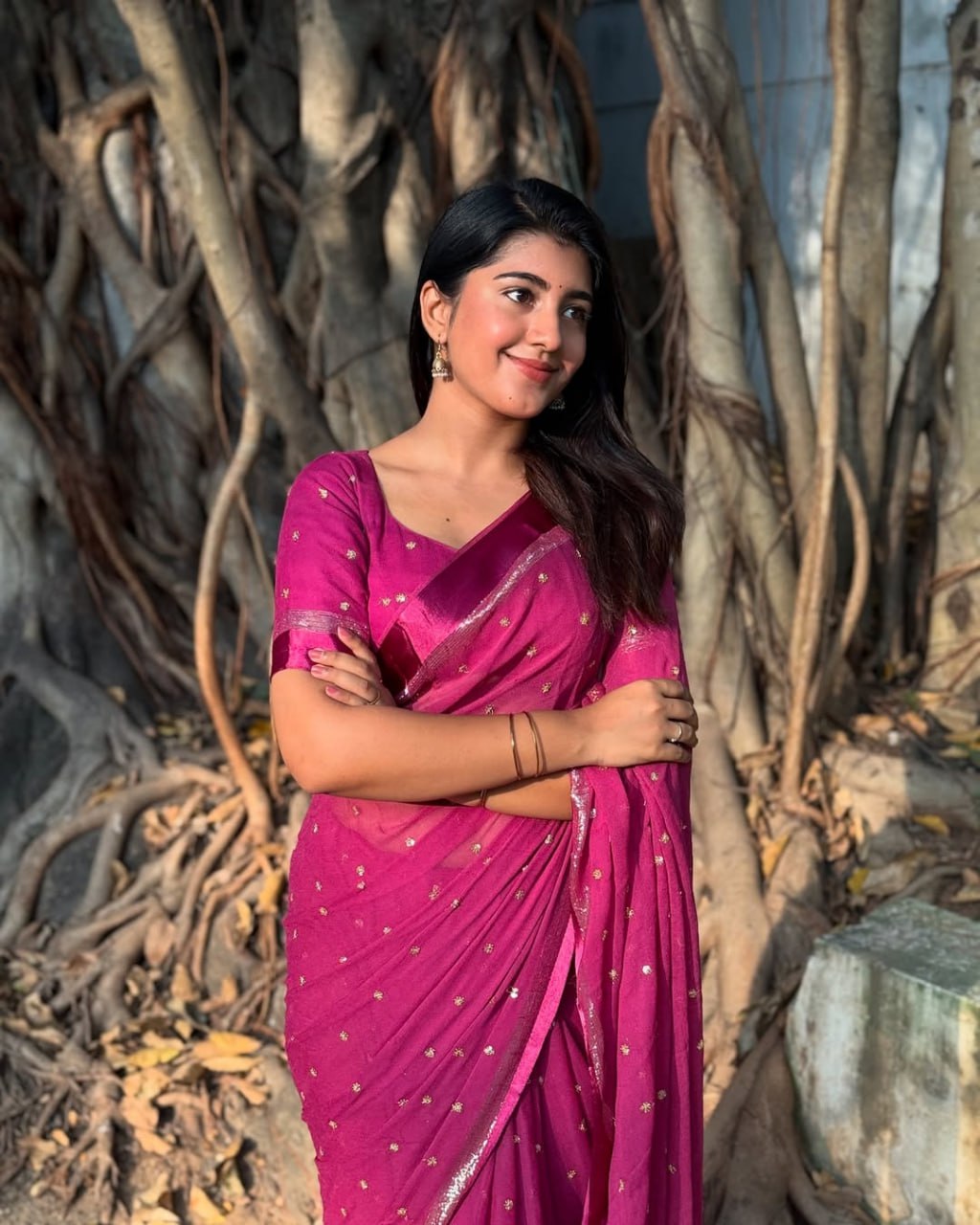 Pure Viscose Satin Border Georgette Saree With Running Blouse
