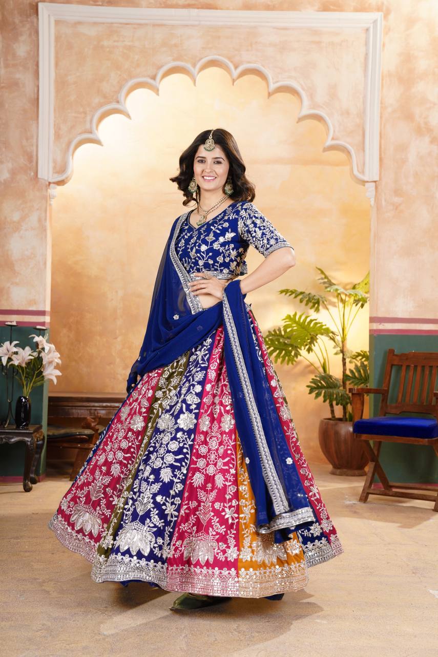 Multicolor Faux Georgette Lehenga Choli ON5053