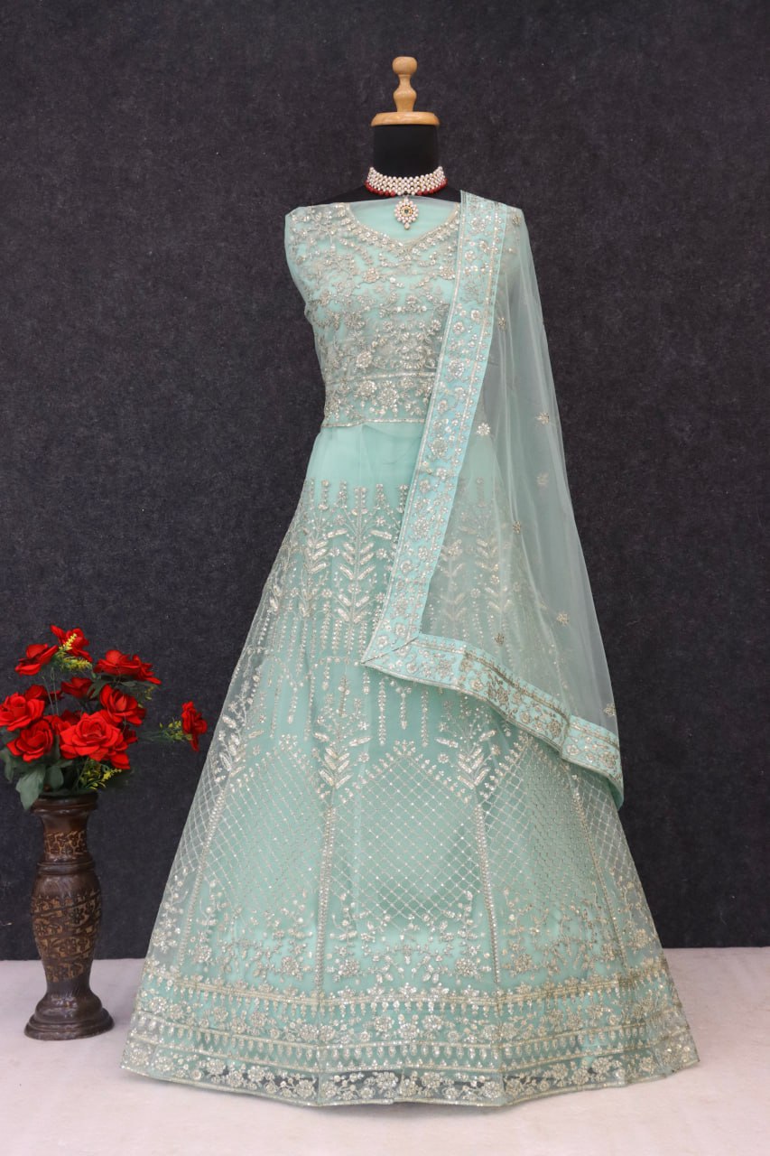 Unstitched Suits Net with Sequence Coding Embroidery