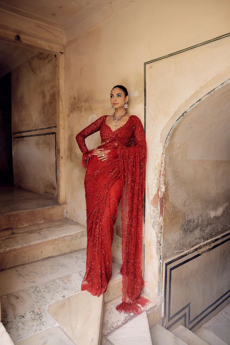 Trending Bollywood Blockbuster Sequins Design Heavy Butterfly Net