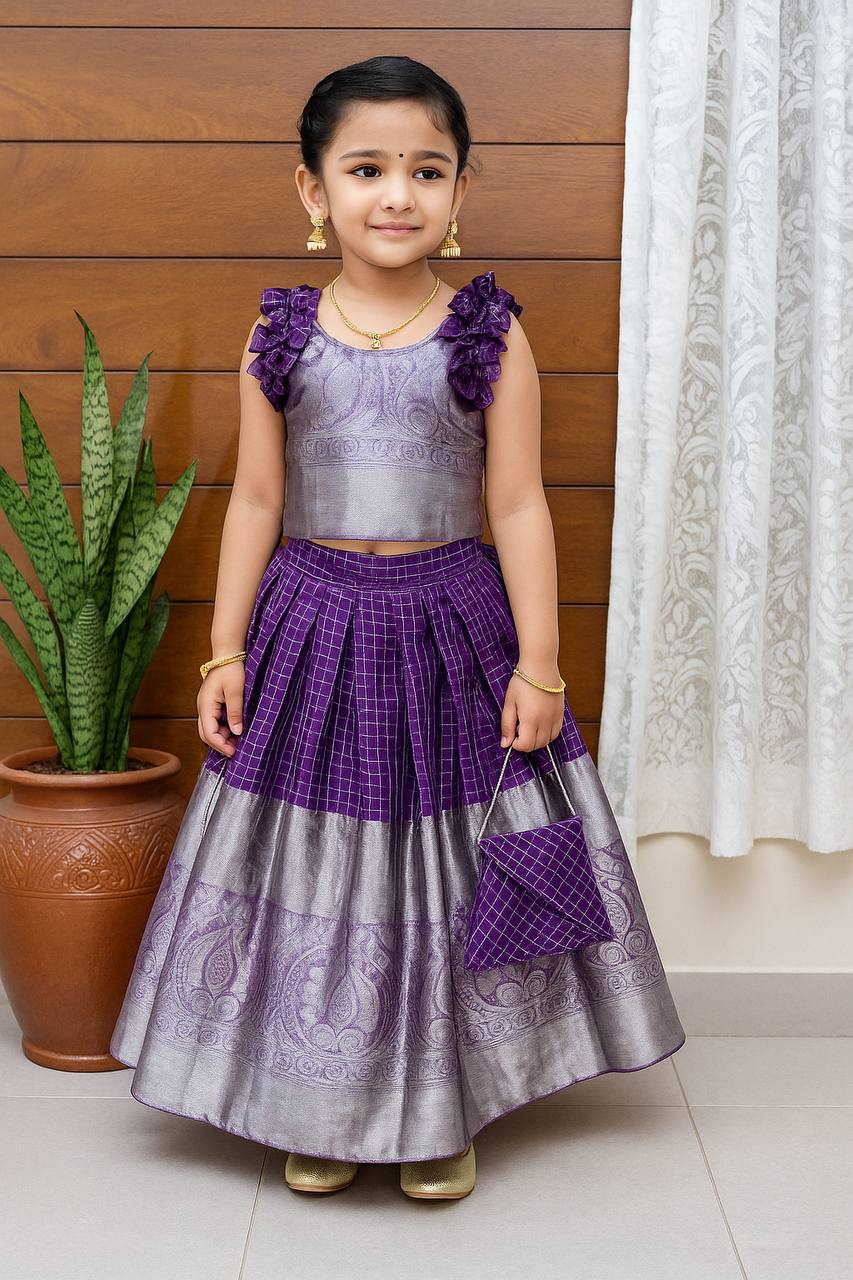 Kids Organza Zari Lehenga Choli