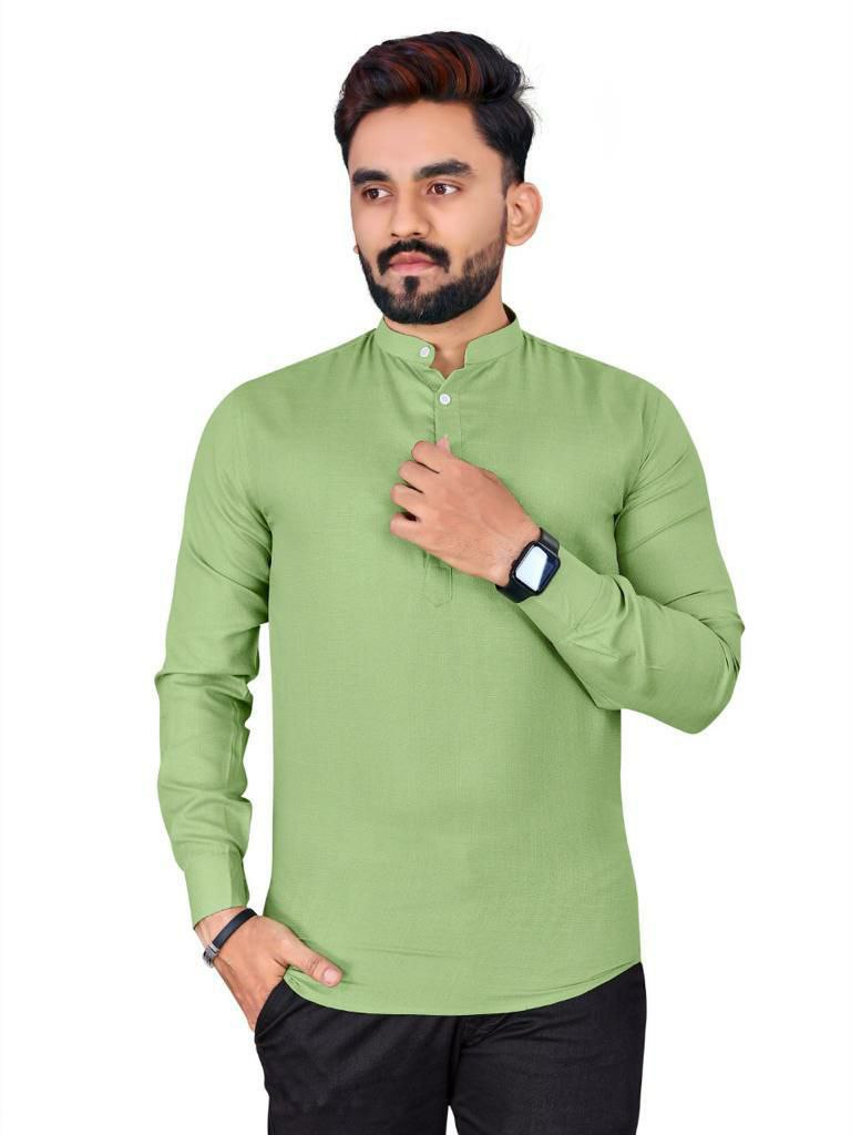 MAN'S SHORT KURTA Cotton Slub