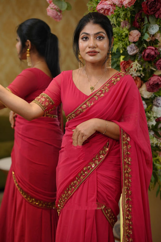 Gown with Attached Pallu Rerady Top Wear Saree