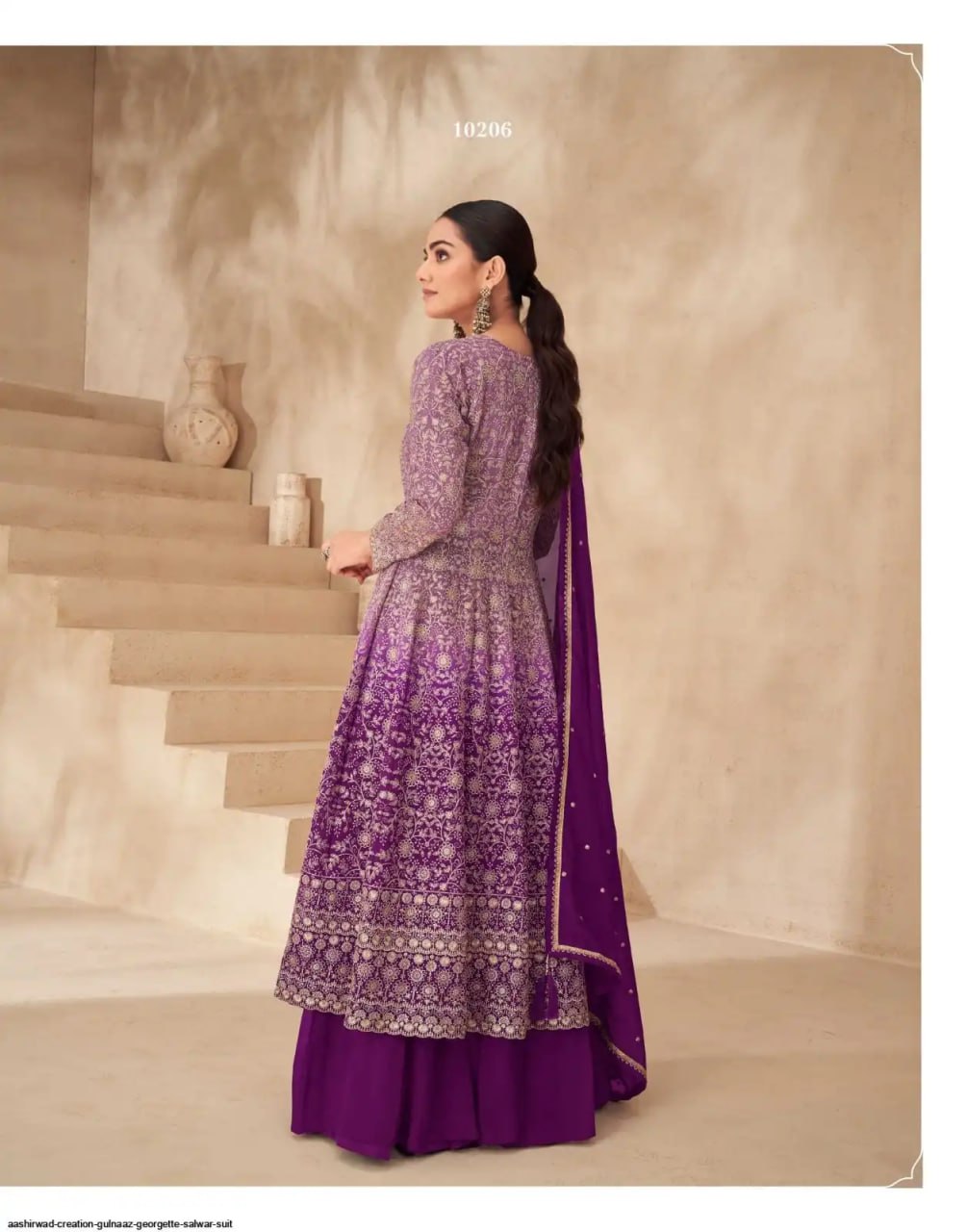 Georgette Zari & Thread Embroidery + Sequence Work Suit