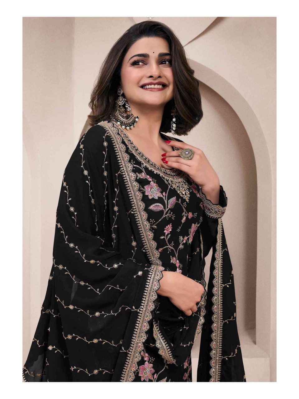 Multicolor Embroidery Work Santoon Inner Suit
