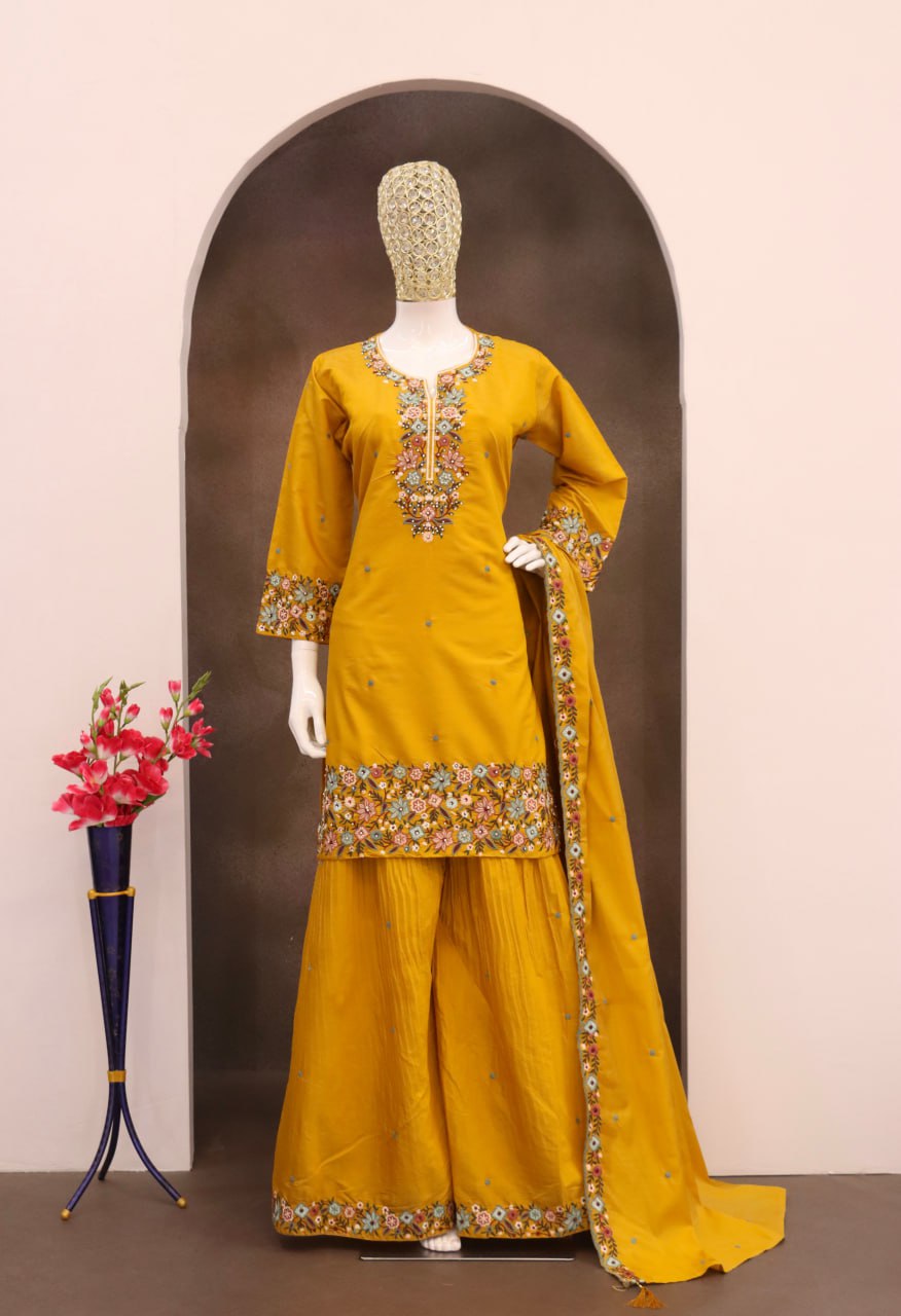 Roman Simar with Embroidery Multi & Zarkhan Work Suit