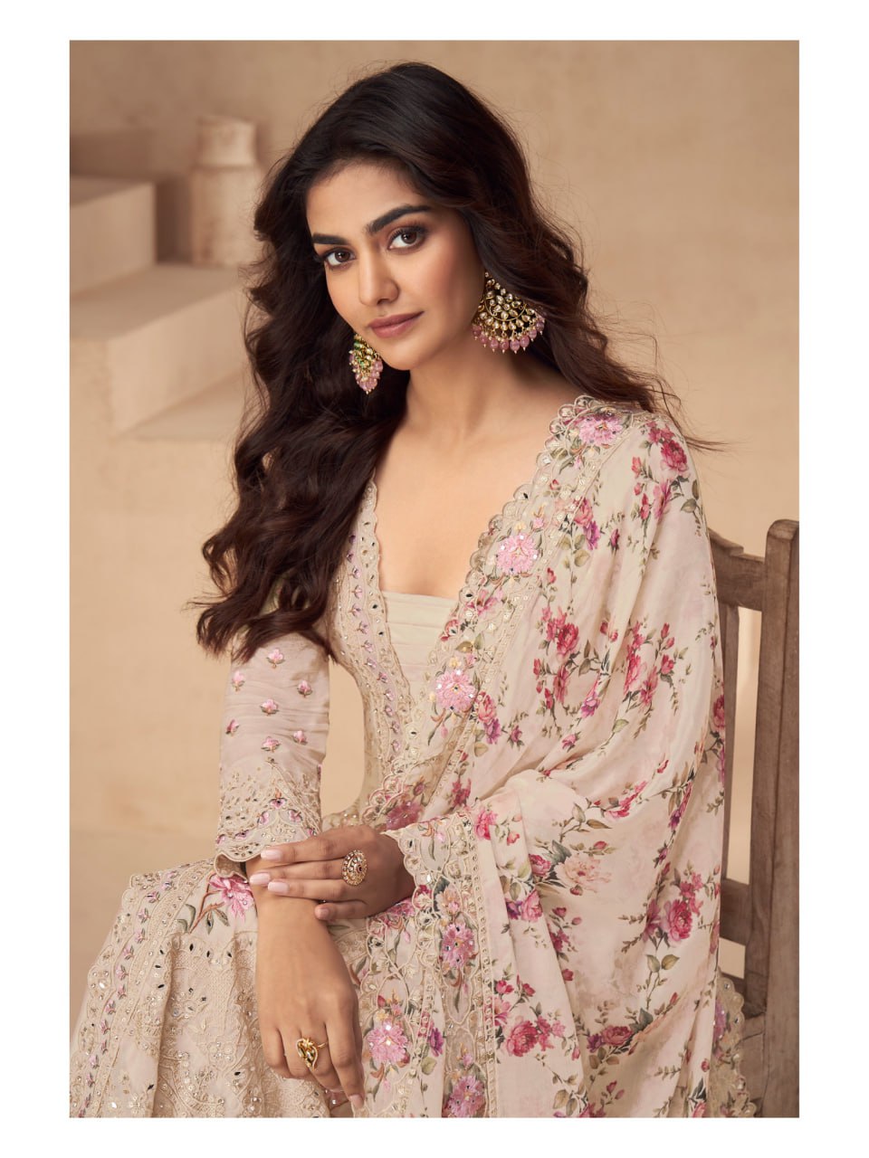 Vichitra With Embroidery work+ sequence Suit