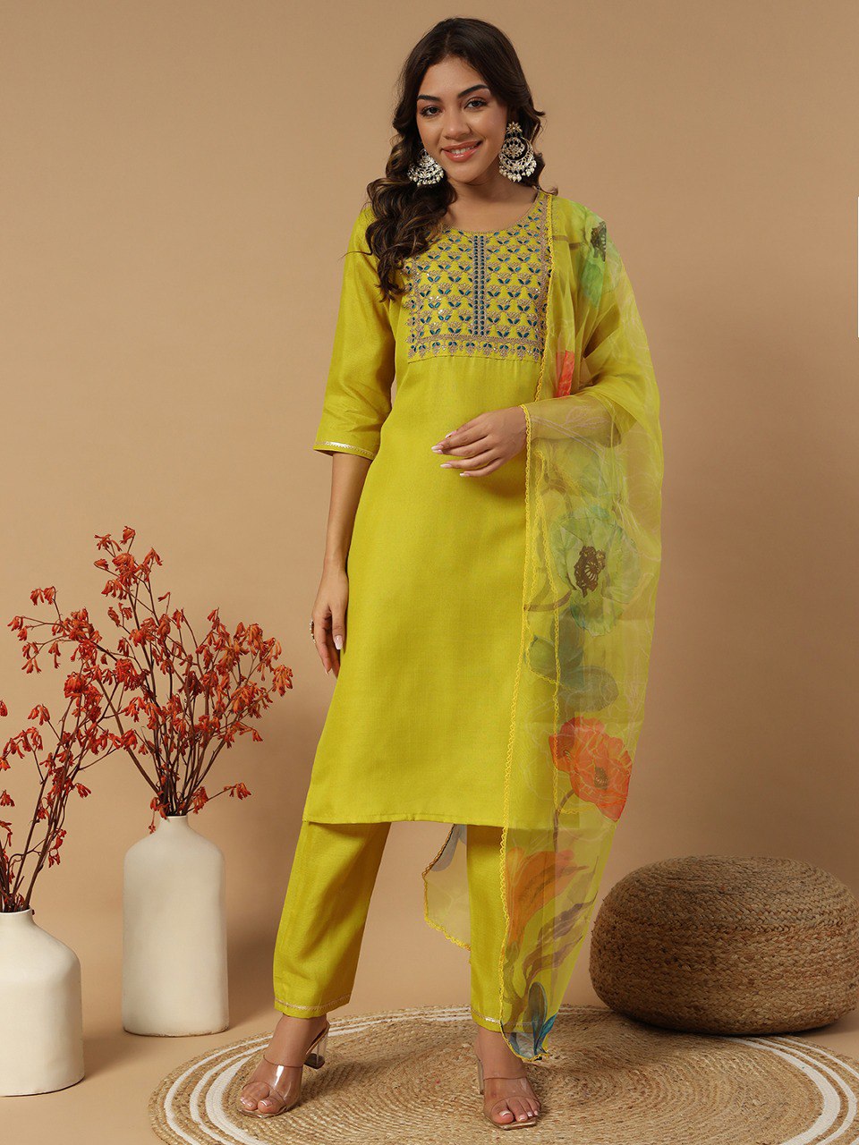 Fully Stitched Ethnic Set with Dupatta
