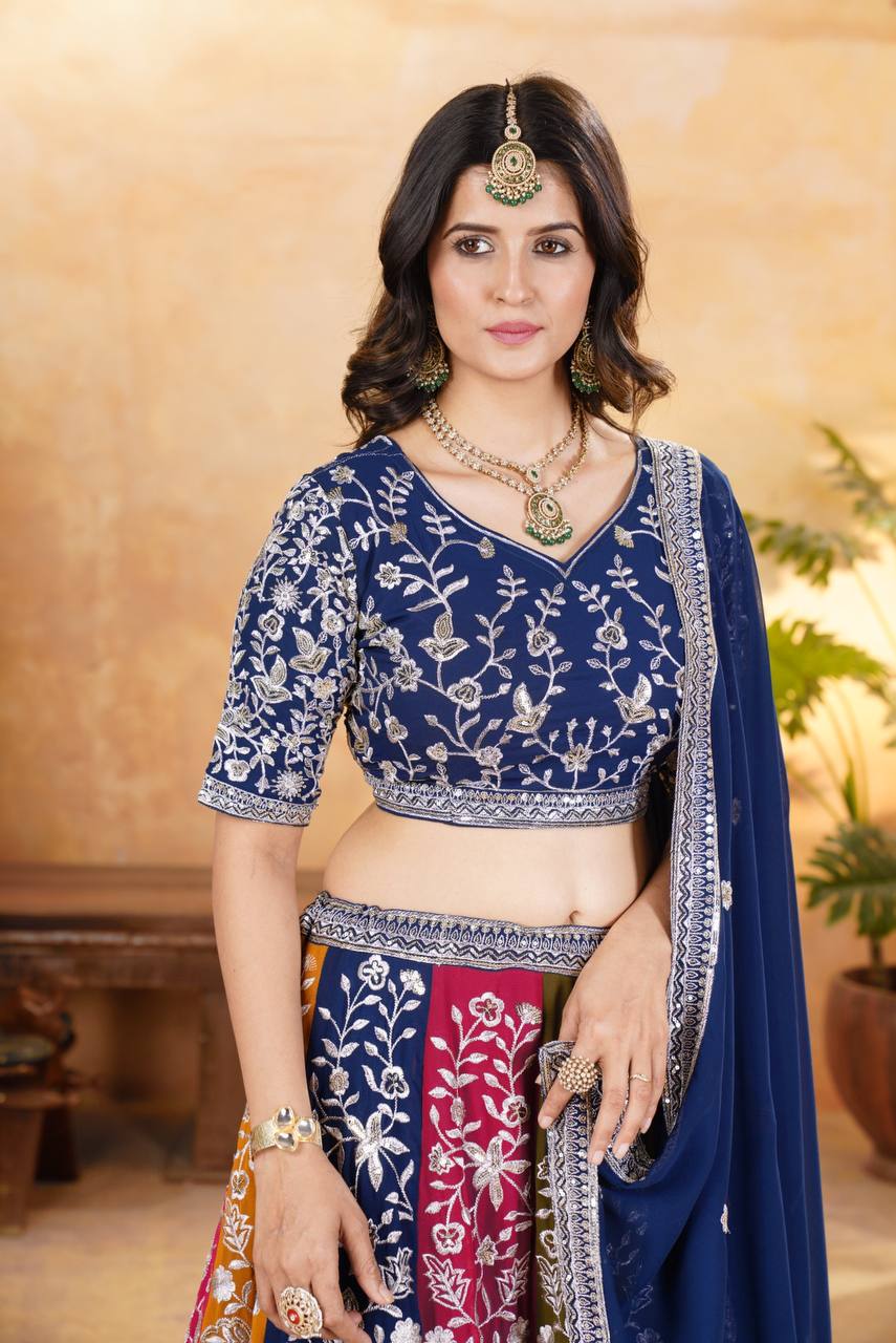 Multicolor Faux Georgette Lehenga Choli ON5053