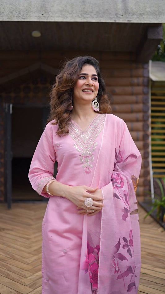 Fully Stitched Ethnic Set with Dupatta