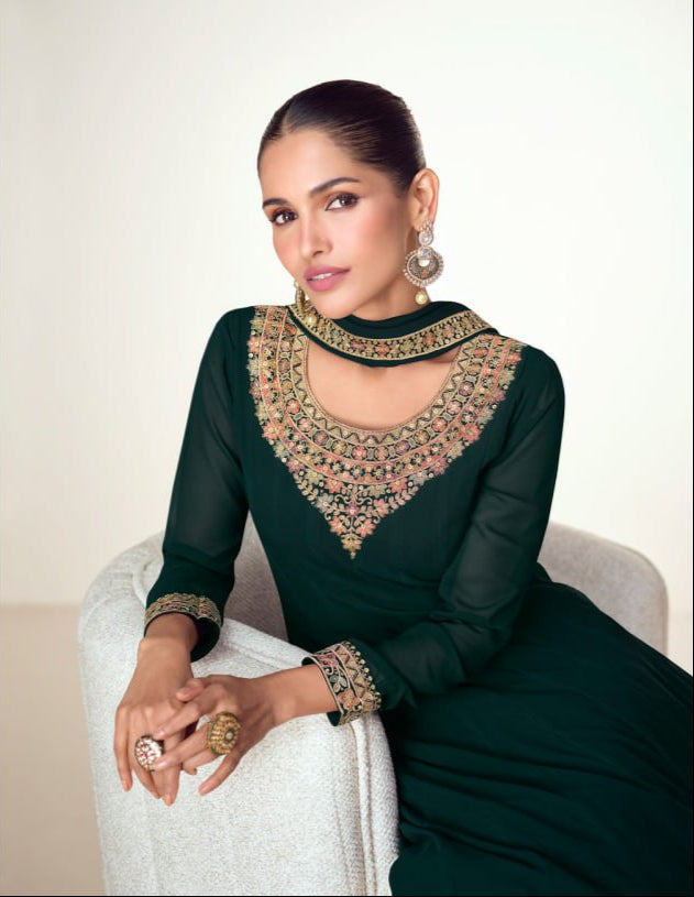 Virasat Bluming Georgette with Embroidery Work Anarkali Suits